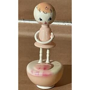 Vintage Celluloid Toy Doll Rattle Money Coin Change Bank 1950s